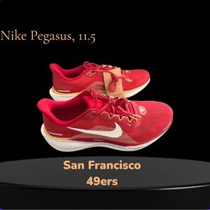 Nike Air Zoom Pegasus 41 San Francisco 49ers, Size 11.5 (Red/Gold)